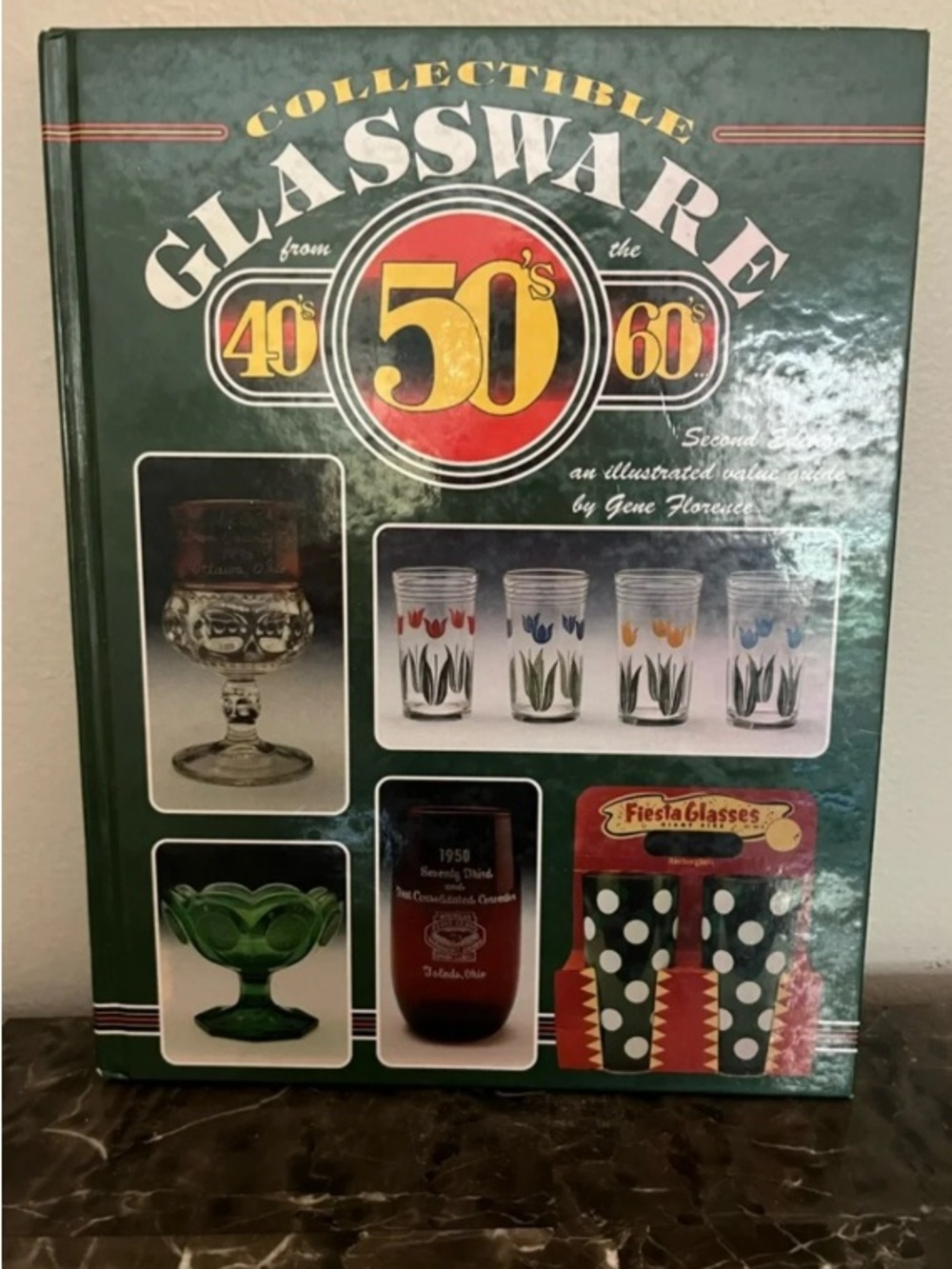 Collectible Glassware Reference Book - Green Cover with Retro 50s Emblem
